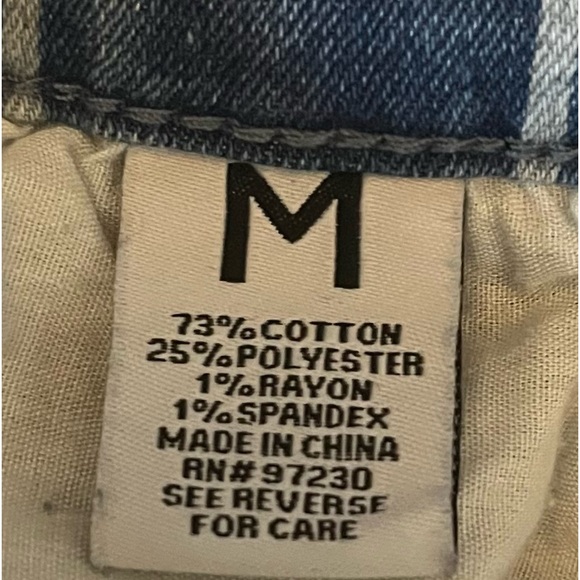 Almost Famous Light Blue and White Striped Skinny Overalls SZ M - Picture 15 of 15